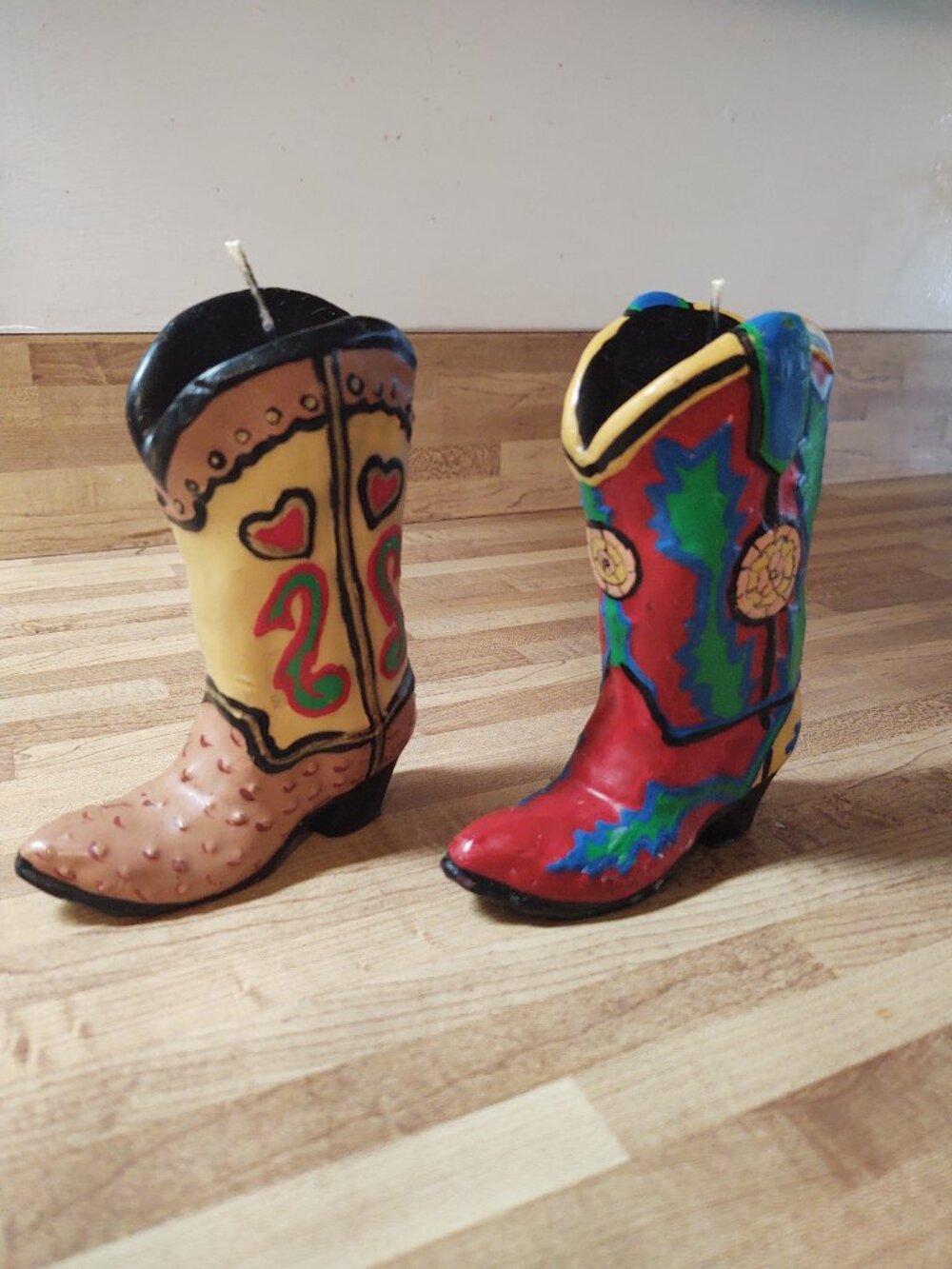 Cowboy boots candles